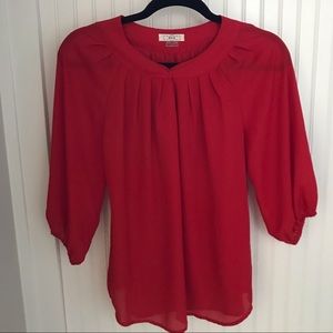 ezra Red chiffon blouse